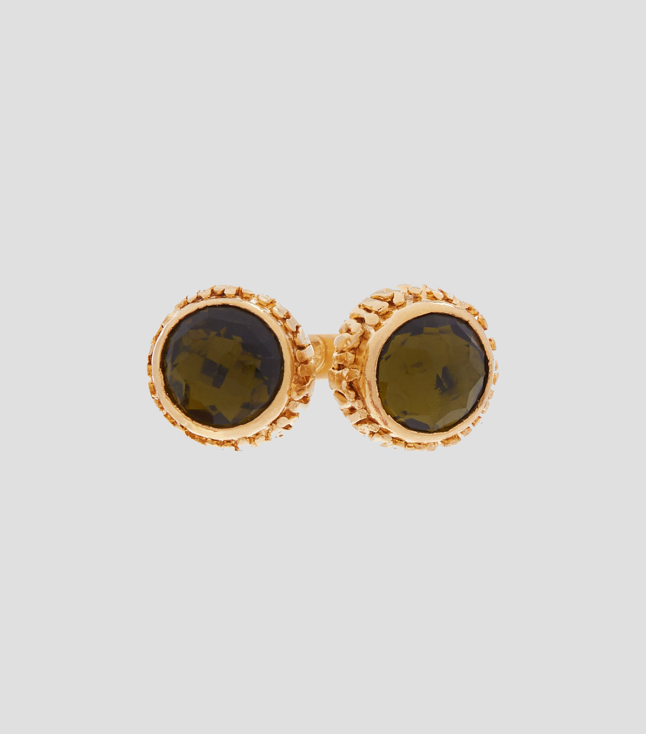 Anillo Cuff Plano con Cuarzo Mujer